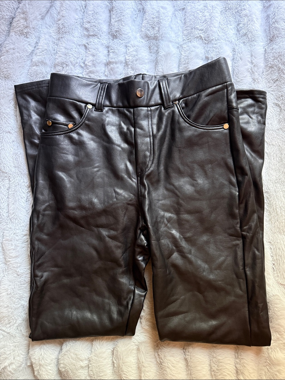 Women’s Black Faux Leather Skinny Jeans